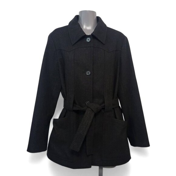 J. CREW Black Belted Peacoat - Picture 11 of 11